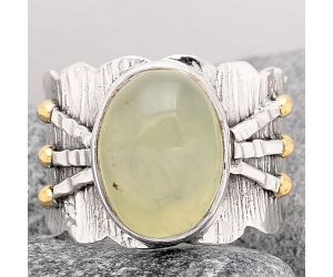 Natural Prehnite Ring size-9 SDR102617 R-1583, 10x14 mm