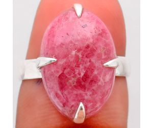 Natural Rhodonite Ring size-7 SDR102784 R-1305, 13x18 mm