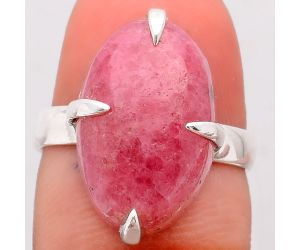 Natural Rhodonite Ring size-7 SDR102786 R-1305, 12x18 mm