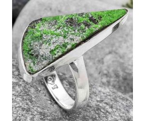 Natural Uvarovite Green Garnet Ring size-7.5 SDR105783, 9x26 mm