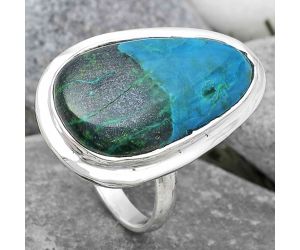 Natural Azurite Chrysocolla Ring size-9 SDR107489 R-1183, 14x24 mm