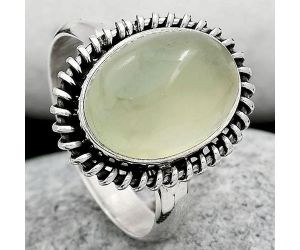 Natural Prehnite Ring size-8 SDR108325 R-1279, 10x14 mm