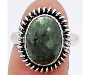 Natural Russian Seraphinite Ring size-7 SDR108339 R-1279, 10x14 mm