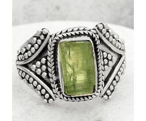 Filigree - Green Kyanite Rough - India Ring size-7 SDR108853 R-1661, 6x10 mm
