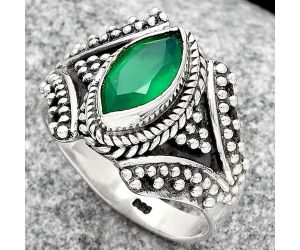 Filigree - Faceted Green Onyx Ring size-7 SDR108857 R-1661, 5x10 mm