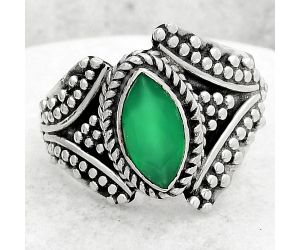 Filigree - Faceted Green Onyx Ring size-7 SDR108860 R-1661, 5x10 mm