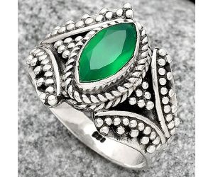 Filigree - Faceted Green Onyx Ring size-7 SDR108860 R-1661, 5x10 mm