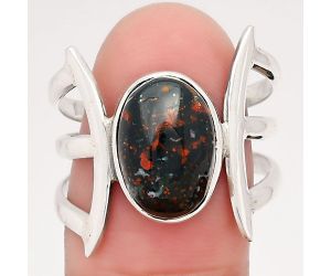 Natural Blood Stone - India Ring size-9 SDR110132 R-1544, 9x13 mm