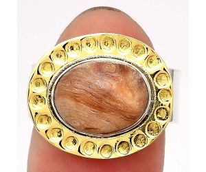 Two Tone - NaturalCaramel Opal Ring size-7.5 SDR111936 R-1662, 10x12 mm