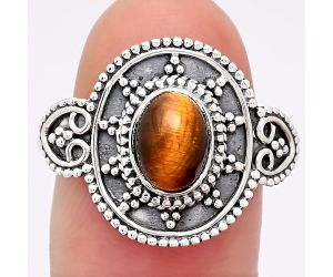 Natural Tiger Eye - Africa Ring size-8 SDR112556 R-1656, 6x8 mm