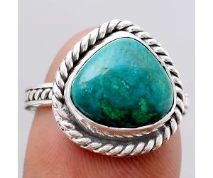 Natural Azurite Chrysocolla Ring size-7 SDR113885 R-1064, 11x12 mm