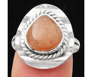 Natural Sunstone - Namibia Ring size-8 SDR114509 R-1212, 10x11 mm