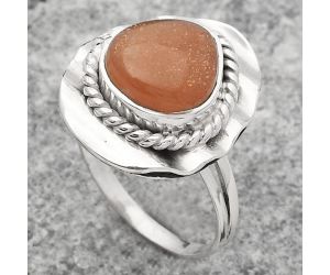 Natural Sunstone - Namibia Ring size-8 SDR114509 R-1212, 10x11 mm