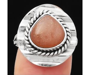Natural Sunstone - Namibia Ring size-8 SDR114511 R-1212, 11x11 mm