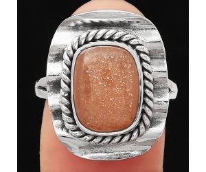 Natural Sunstone - Namibia Ring size-8 SDR114512 R-1212, 9x12 mm