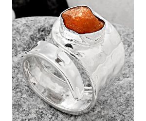 Natural Sunstone Rough Ring size-8 SDR114794 R-1327, 8x9 mm