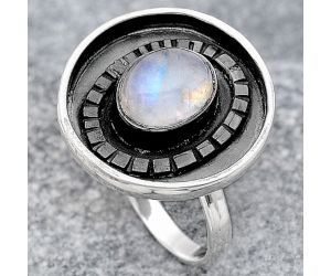 Natural Rainbow Moonstone Ring size-7 SDR116749 R-1080, 7x9 mm