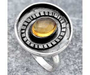 Natural Citrine Cab Ring size-8 SDR116768 R-1080, 6x8 mm