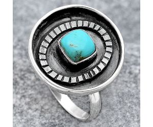 Natural Rare Turquoise Nevada Aztec Mt Ring size-7 SDR116777 R-1080, 6x6 mm