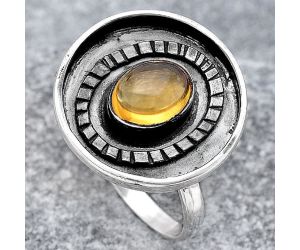 Natural Citrine Cab Ring size-7 SDR116779 R-1080, 6x8 mm