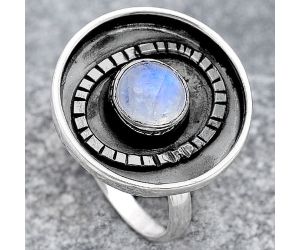Natural Rainbow Moonstone Ring size-7 SDR116791 R-1080, 7x7 mm