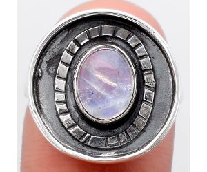 Natural Rainbow Moonstone Ring size-8 SDR116807 R-1080, 7x9 mm