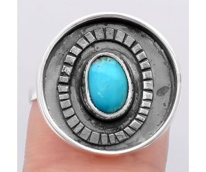 Natural Rare Turquoise Nevada Aztec Mt Ring size-8 SDR116842 R-1080, 5x7 mm