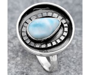 Natural Larimar (Dominican Republic) Ring size-8 SDR116924 R-1080, 7x10 mm