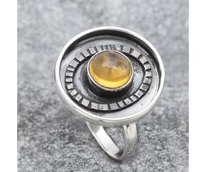 Natural Citrine Cab Ring size-8 SDR116956 R-1080, 7x7 mm