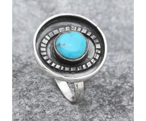 Natural Rare Turquoise Nevada Aztec Mt Ring size-7 SDR116974 R-1080, 8x8 mm