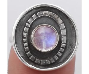 Natural Rainbow Moonstone Ring size-8 SDR116978 R-1080, 7x7 mm