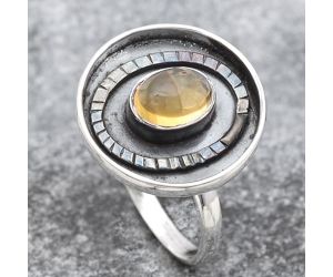 Natural Citrine Cab Ring size-9.5 SDR116999 R-1080, 6x8 mm