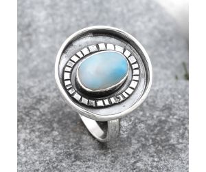 Natural Larimar (Dominican Republic) Ring size-7 SDR117006 R-1080, 7x10 mm