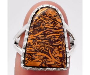Natural Coquina Fossil Jasper - India Ring size-7 SDR117550 R-1227, 13x18 mm