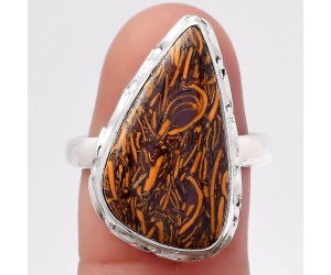 Coquina Fossil Jasper - India Ring size-8.5 SDR117587 R-1171, 12x22 mm