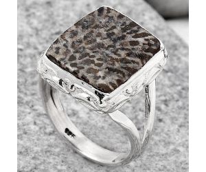 Natural Stingray Coral Ring size-7 SDR117706 R-1171, 13x15 mm