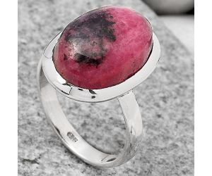 Natural Rhodonite Ring size-9 SDR117865 R-1004, 12x18 mm