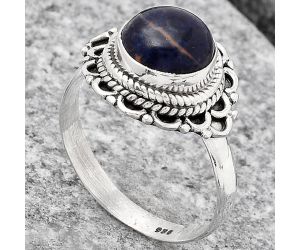 Natural Sodalite Ring size-7 SDR119510 R-1256, 8x8 mm