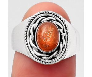 Natural Sunstone - Namibia Ring size-8 SDR119539 R-1097, 6x8 mm