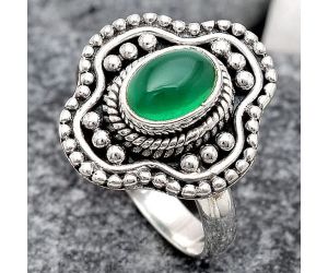 Natural Green Onyx Ring size-7 SDR119939 R-1529, 5x7 mm