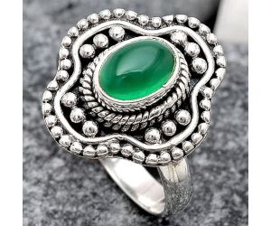 Natural Green Onyx Ring size-6.5 SDR119942 R-1529, 5x7 mm
