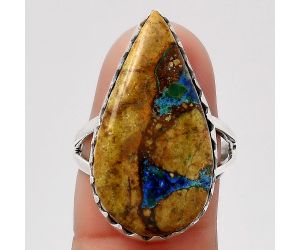 Natural Cyber Web Chrysocolla Stone Ring size-7.5 SDR120963, 14x27 mm