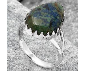 Natural Azurite Ring size-8.5 SDR120965 R-1210, 13x18 mm