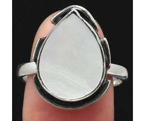 Natural Mother Of Pearl Ring size-8.5 SDR121543 R-1211, 12x16 mm