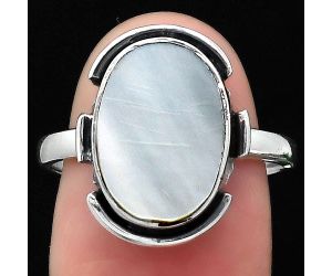 Natural Mother Of Pearl Ring size-8 SDR121631 R-1211, 10x14 mm