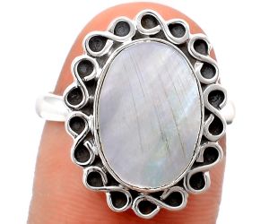 Natural Mother Of Pearl Ring size-8 SDR121821 R-1164, 10x14 mm