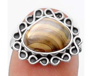 Natural Schalenblende Polen Ring size-8 SDR121859 R-1164, 10x13 mm