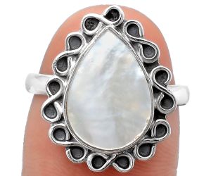 Natural Mother Of Pearl Ring size-8 SDR121878 R-1164, 10x14 mm