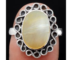 Natural Mother Of Pearl Ring size-9 SDR122143 R-1164, 10x14 mm