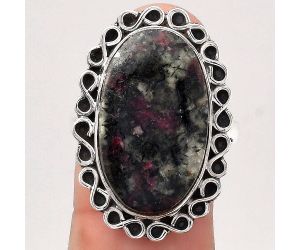 Natural Russian Eudialyte Ring size-9 SDR122201 R-1164, 13x22 mm